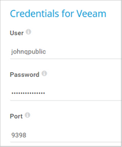 Credentials for Veeam